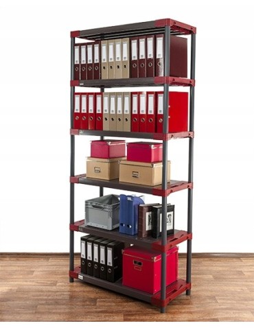 Regały z plastiku- tworzywa - Regał plastikowy do piwnicy TYTAN-6_110_CZER - produkt 14