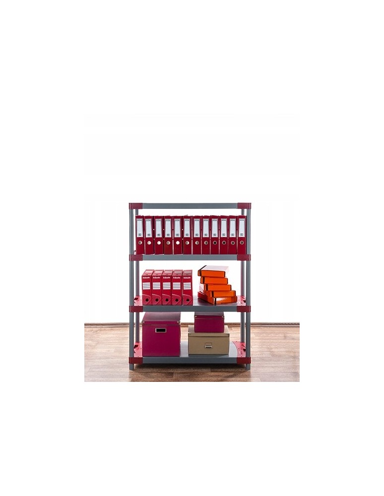 Regały z plastiku- tworzywa - Regał plastikowy garażowy TYTAN-4_130_CZER - product b2b.wamar.biz 14