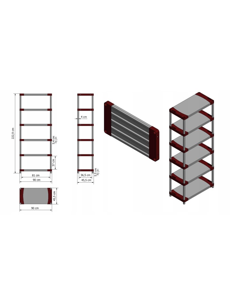 Regały z plastiku- tworzywa - Regał plastikowy do piwnicy TYTAN-6_090_SZAR - product b2b.wamar.biz 13