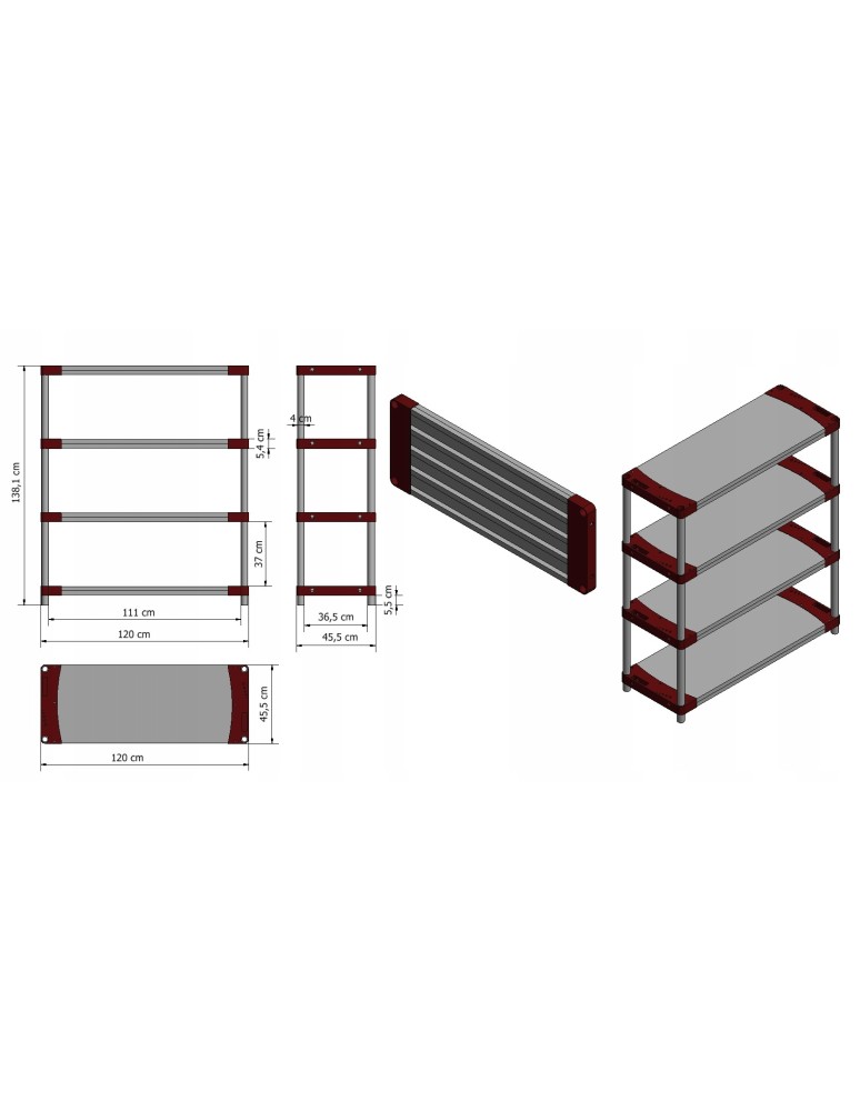 Regały z plastiku- tworzywa - Regał plastikowy garażowy TYTAN-4_120_ZIEL - product b2b.wamar.biz 13