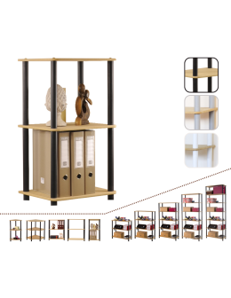 Systemowy Regał Biurowy 74x40x33 cm – DEDAL BLACK-3L_B