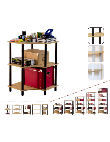 Systemowy Regał Biurowy 74x56x56 cm – DEDAL BLACK-3W_B