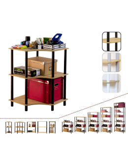 Systemowy Regał Biurowy 74x56x56 cm – DEDAL BLACK-3W_B