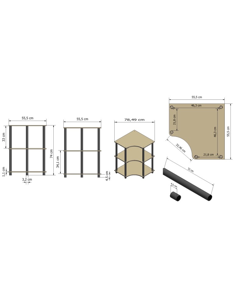 Regały z plastiku- tworzywa - Systemowy Regał Biurowy 74x56x56 cm – DEDAL BLACK-3W_B - product b2b.wamar.biz 7