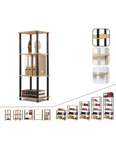 Systemowy Regał Biurowy 108x40x33 cm – DEDAL BLACK-4L_B