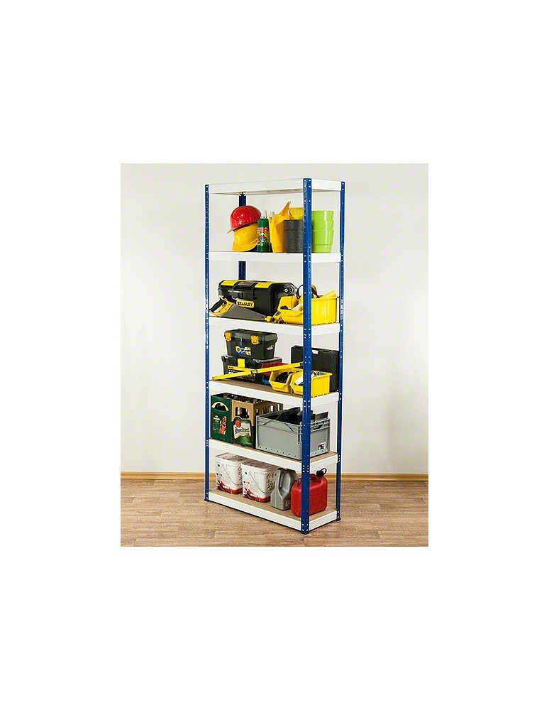 Regały - Regał Helios 213x75x30 cm 6 półek/275kg Biało-Niebieski - product b2b.wamar.biz 6