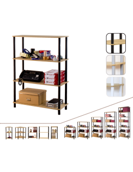 Systemowy Regał Biurowy 108x80x33 cm – DEDAL BLACK-4N_B