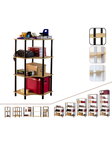 Systemowy Regał Biurowy 108x56x56 cm – DEDAL BLACK-4W_B