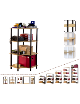 Systemowy Regał Biurowy 108x56x56 cm – DEDAL BLACK-4W_B