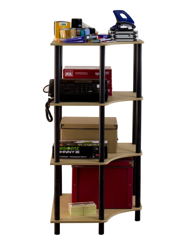 Regały z plastiku- tworzywa - Systemowy Regał Biurowy 108x56x56 cm – DEDAL BLACK-4W_B - product b2b.wamar.biz 5