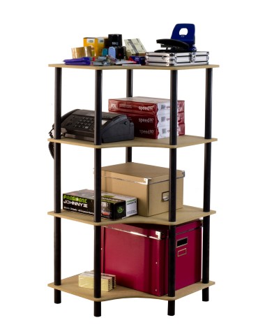 Regały z plastiku- tworzywa - Systemowy Regał Biurowy 108x56x56 cm – DEDAL BLACK-4W_B - product 6