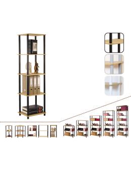 Systemowy Regał Biurowy 142x40x33 cm – DEDAL BLACK-5L_B