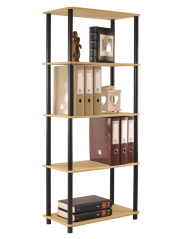 Regały z plastiku- tworzywa - Systemowy Regał Biurowy 142x60x33 cm – DEDAL BLACK-5M_B - product 8