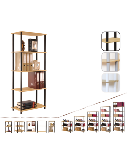 Systemowy Regał Biurowy 142x80x33 cm – DEDAL BLACK-5N_B