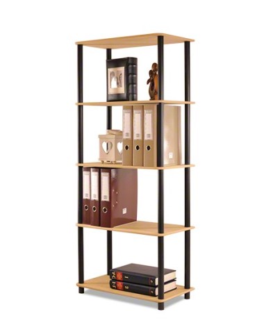 Regały z plastiku- tworzywa - Systemowy Regał Biurowy 142x80x33 cm – DEDAL BLACK-5N_B - produkt 3