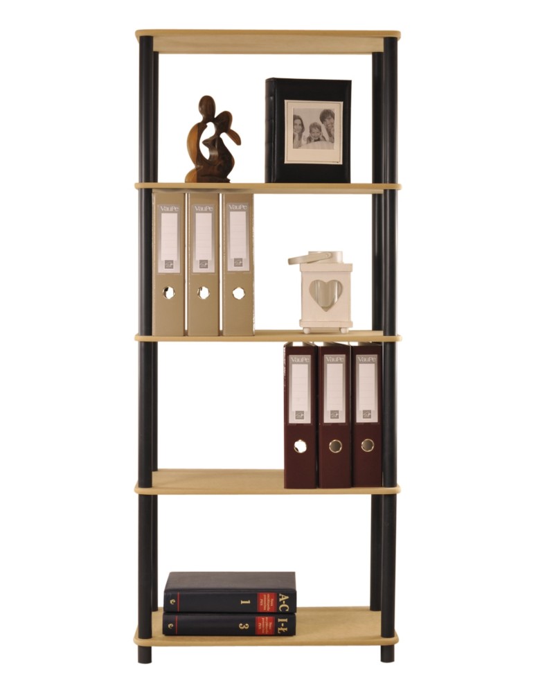 Regały z plastiku- tworzywa - Systemowy Regał Biurowy 142x80x33 cm – DEDAL BLACK-5N_B - produkt b2b.wamar.biz 7