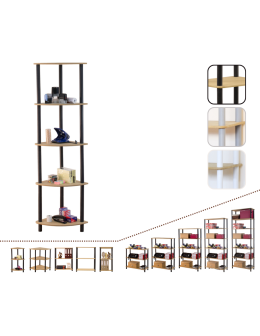 Systemowy Regał Biurowy 142x33x33 cm – DEDAL BLACK-5Z_B