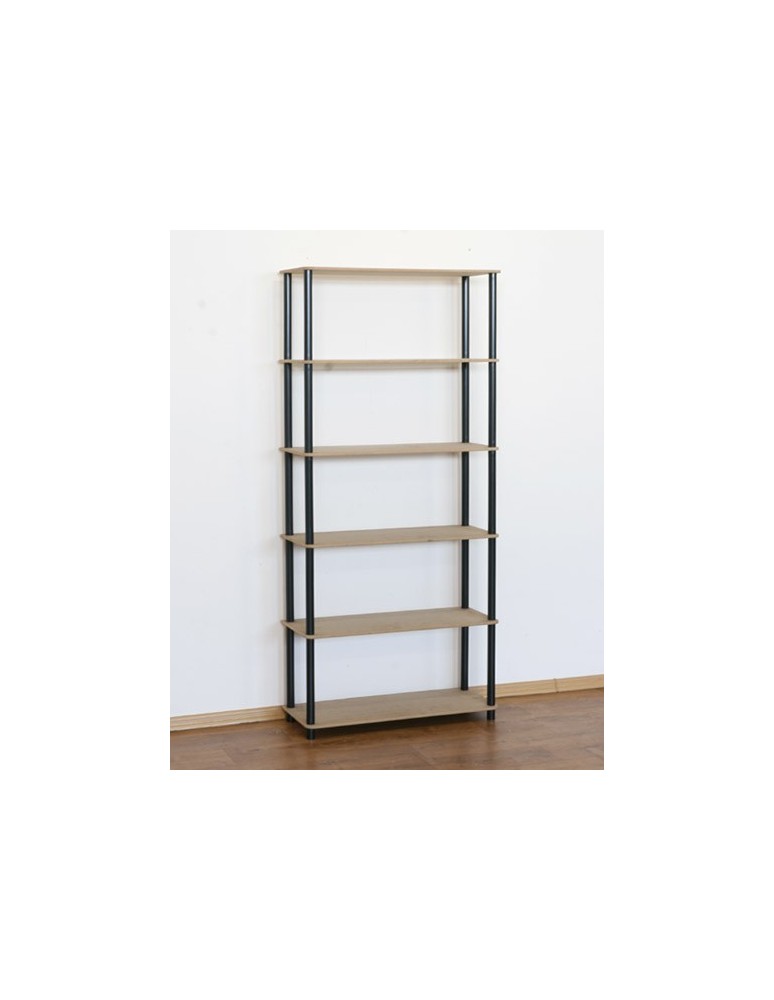 Regały z plastiku- tworzywa - Systemowy Regał Biurowy 175x60x33 cm – DEDAL BLACK-6M_B - product b2b.wamar.biz 2