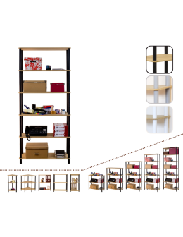 Systemowy Regał Biurowy 175x80x33 cm – DEDAL BLACK-6N_B
