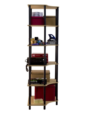 Regały z plastiku- tworzywa - Systemowy Regał Biurowy 175x56x56 cm – DEDAL BLACK-6W_B - product 4