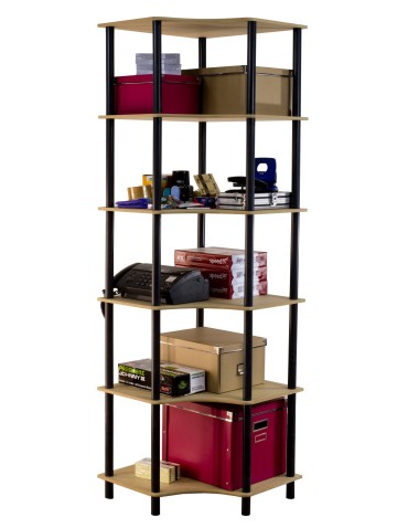 Regały z plastiku- tworzywa - Systemowy Regał Biurowy 175x56x56 cm – DEDAL BLACK-6W_B - product 5