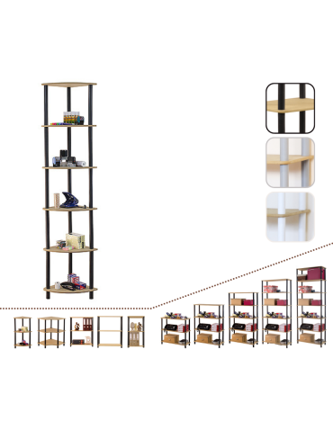 Systemowy Regał Biurowy 175x33x33 cm – DEDAL BLACK-6Z_B