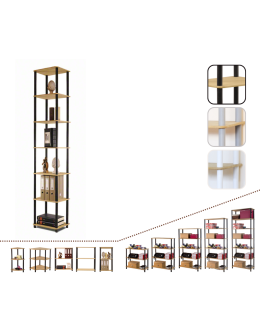 Systemowy Regał Biurowy 210x40x33 cm – DEDAL BLACK-7L_B