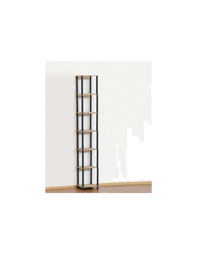 Regały z plastiku- tworzywa - Systemowy Regał Biurowy 210x40x33 cm – DEDAL BLACK-7L_B - product b2b.wamar.biz 2