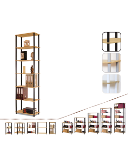 Systemowy Regał Biurowy 210x60x33 cm – DEDAL BLACK-7M_B