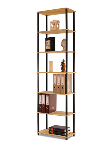 Regały z plastiku- tworzywa - Systemowy Regał Biurowy 210x60x33 cm – DEDAL BLACK-7M_B - produkt 3