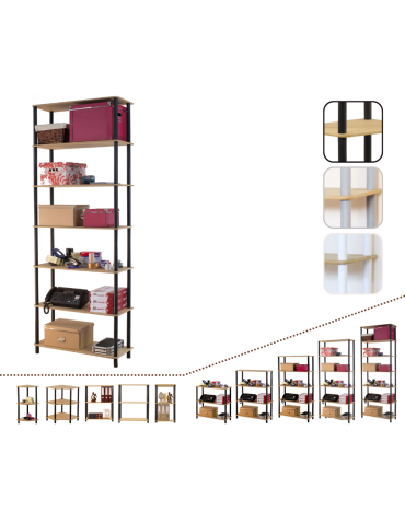 Systemowy Regał Biurowy 210x80x33 cm – DEDAL BLACK-7N_B