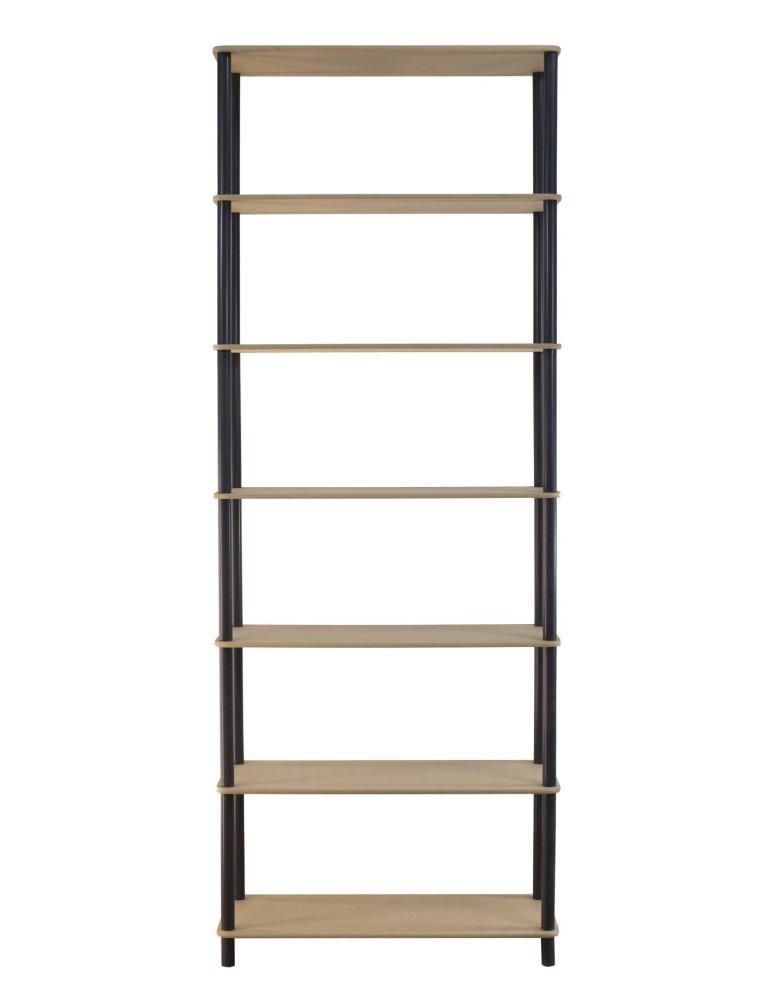 Regały z plastiku- tworzywa - Systemowy Regał Biurowy 210x80x33 cm – DEDAL BLACK-7N_B - product b2b.wamar.biz 2