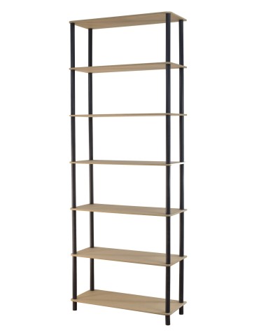 Regały z plastiku- tworzywa - Systemowy Regał Biurowy 210x80x33 cm – DEDAL BLACK-7N_B - product 5