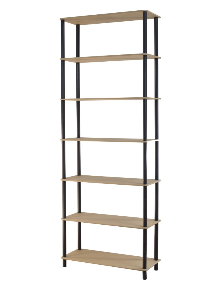 Regały z plastiku- tworzywa - Systemowy Regał Biurowy 210x80x33 cm – DEDAL BLACK-7N_B - product b2b.wamar.biz 5