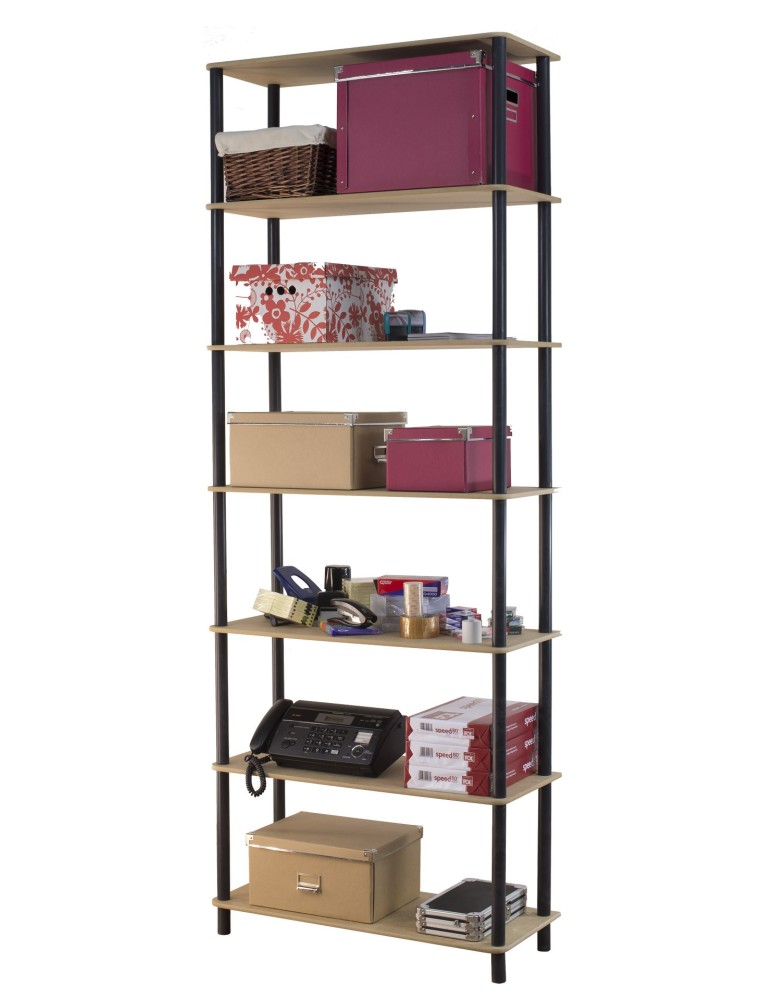 Regały z plastiku- tworzywa - Systemowy Regał Biurowy 210x80x33 cm – DEDAL BLACK-7N_B - product b2b.wamar.biz 8