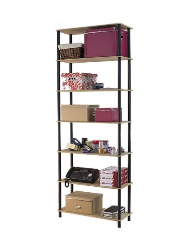 Regały z plastiku- tworzywa - Systemowy Regał Biurowy 210x80x33 cm – DEDAL BLACK-7N_B - product 9