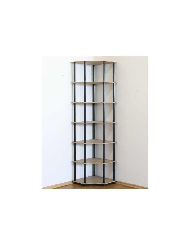 Regały z plastiku- tworzywa - Systemowy Regał Biurowy 210x56x56 cm – DEDAL BLACK-7W_B - product b2b.wamar.biz 2