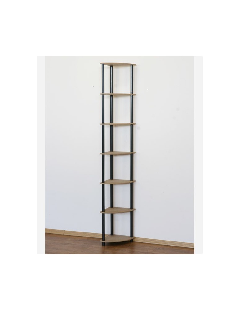 Regały z plastiku- tworzywa - Systemowy Regał Biurowy 210x33x33 cm – DEDAL BLACK-7Z_B - produkt b2b.wamar.biz 2