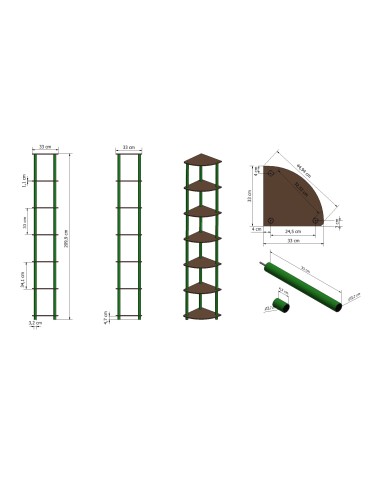 Regały z plastiku- tworzywa - Systemowy Regał Biurowy 210x33x33 cm – DEDAL BLACK-7Z_B - produkt 7