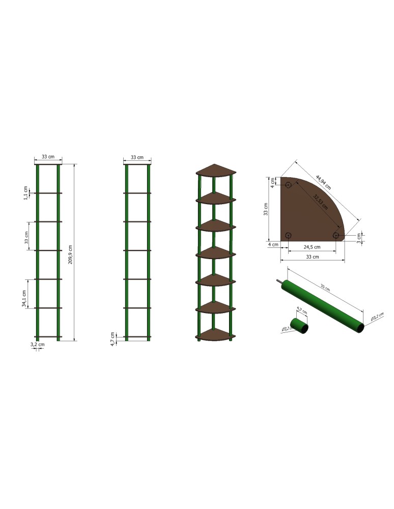 Regały z plastiku- tworzywa - Systemowy Regał Biurowy 210x33x33 cm – DEDAL BLACK-7Z_B - produkt b2b.wamar.biz 7