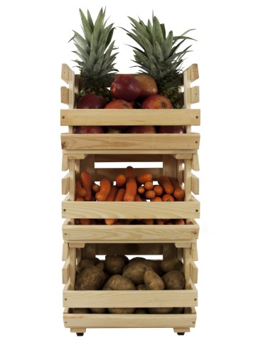 Skrzynki na warzywa na kółkach RAWA /szer.37cm - Naturalne - product 2