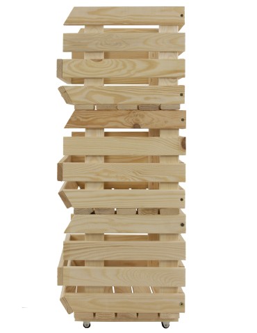 Skrzynie i skrzynki drewniane - Skrzynki na warzywa na kółkach RAWA /szer.37cm - Naturalne - product 7