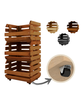 Skrzynki na warzywa na kółkach RAWA /szer.37cm - Brązowe