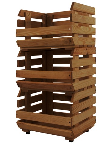 Skrzynki na warzywa na kółkach RAWA /szer.37cm - Brązowe - product 2