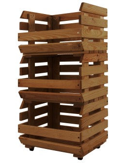 Skrzynki na warzywa na kółkach RAWA /szer.37cm - Brązowe - product 2