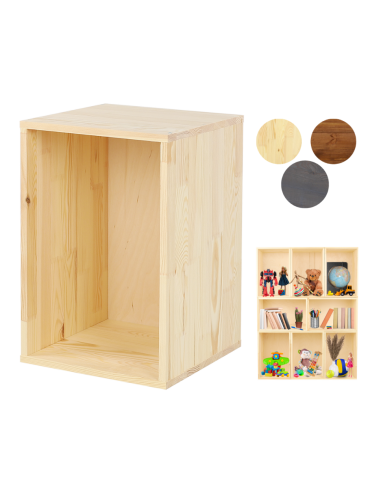 Drewniany regał skrzynkowy RS6 /45x30x30cm/– Naturalny