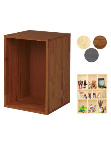 Drewniany regał skrzynkowy RS6 /45x30x30cm/– Brązowy