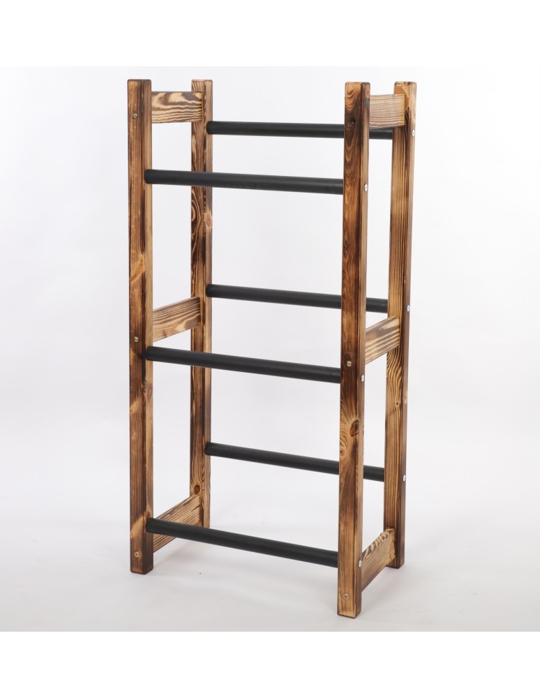 Regały - Stojak na Skrzynki (3szt) 108X53X32cm Opalane Drewno/Czarny Plastik - product b2b.wamar.biz 5