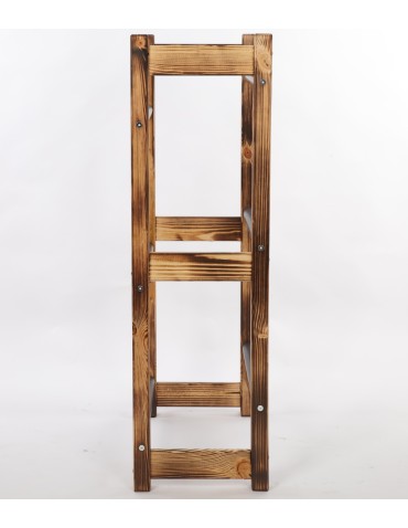 Regały - Stojak na Skrzynki (3szt) 108X53X32cm Opalane Drewno/Czarny Plastik - product 6