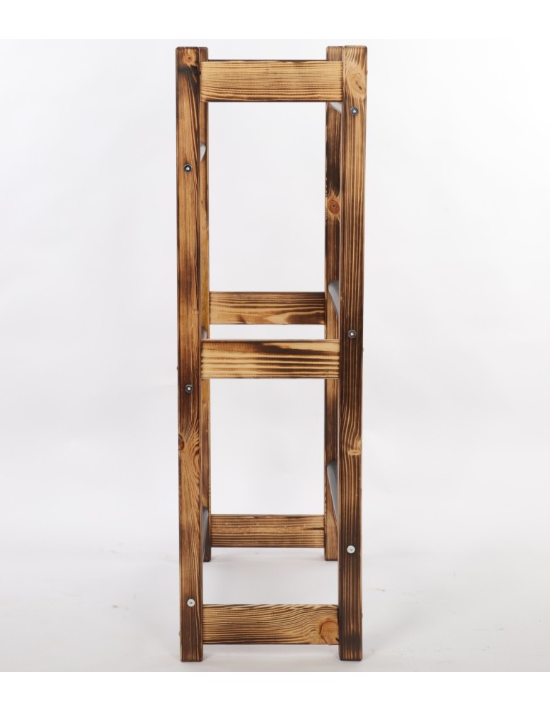 Regały - Stojak na Skrzynki (3szt) 108X53X32cm Opalane Drewno/Czarny Plastik - product b2b.wamar.biz 6